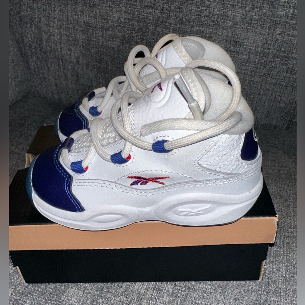 KIDS REEBOK QUESTION MID 'BLUE TOE' TODDLER 7C